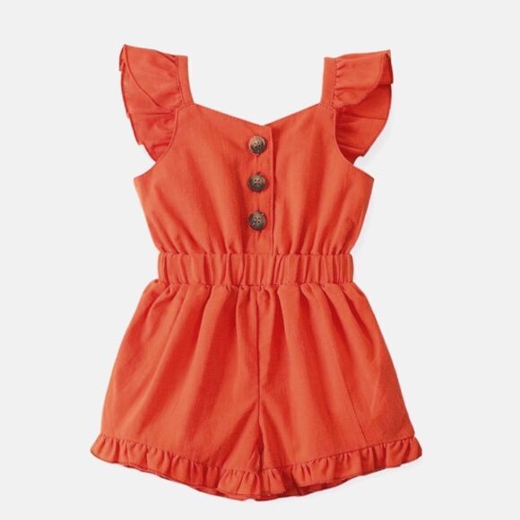 NEW Toddler Romper Ruffle Sleeveless Bodysuit Jumpsuit - Picture 1 of 7